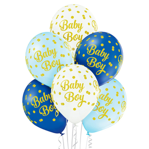 balony 6szt. BABY BOY DOTS | 42-26
