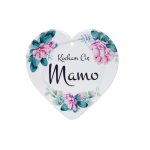 Ceramiczna tabliczka w kształcie serca "Kocham Cię Mamo"
