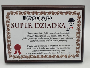 dyplom drewniany SUPER DZIADKA DDR04