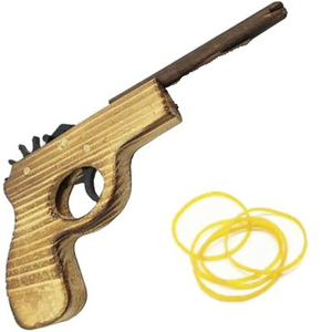 pistolet na gumki drewniany