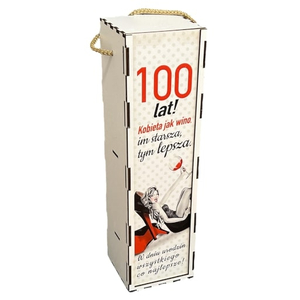 skrzynka pudełko 33,5 x 9,5cm na butelkę alkoholu 100 lat  kolor SZPILKA 3311-SZ100
