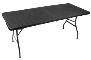 stół ogrodowy składany czarny 180cm | 12280