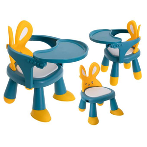krzesełko stolik do karmienia i zabawy żółto-niebieski  KX5846