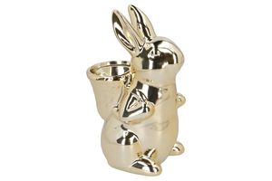  figurka ceramiczna królik 9,5x13x19,5cm złoty 4szt 