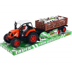 traktor z przyczepą i zwierzętami  38 x 13 x 12cm A-0534