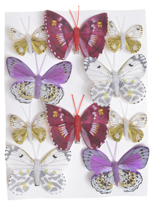 motylki na klipie 10szt. multicolor | 173CAN01556