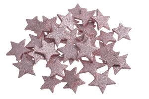 gwiazdki brokatowe 4-5cm różowe 36szt. | GMG156268_900 