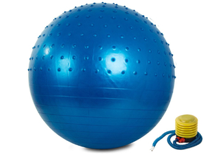 Piłka gimnastyczna fitness 75 cm niebieska  + pompka