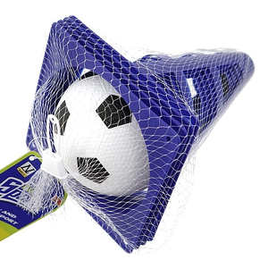 zestaw pachołków piłkarskich z piłką   20x13,5x13,5cm   siatka