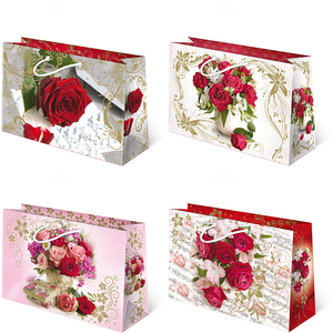 torebki ozdobne TH set 120 Róża romantyczna 10szt. 33 x 25,5 x 10 cm