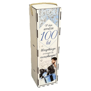 skrzynka pudełko 33,5 x 9,5cm na butelkę alkoholu 100 lat ELEGANT PAN 3311-EPN100