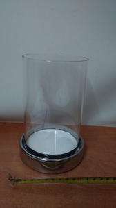 świecznik szklany z kloszem 17cm HTRD9776