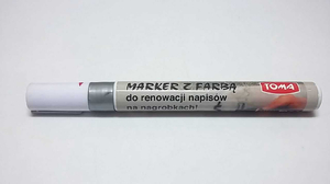 marker olejowy 4szt TOMA do malowania STALI,GUMY,DREWNA,PLASTIKU I SZKŁA - SREBRNY