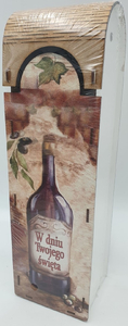 skrzynka na wino drewniana  W DNIU TWOJEGO ŚWIĘTA nr01