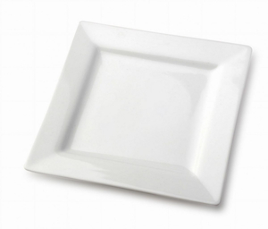 talerz 18x18 kwadrat biała porcelana 8szt.  HTNA3155