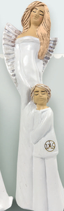 anioł stróż z chłopcem 31cm KOMUNIA ŚW