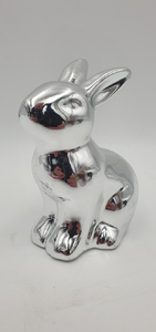 królik ceramiczny 11,8cm srebrny