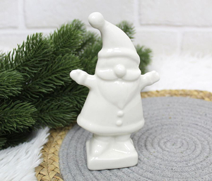 figurka ozdoba ceramiczna biały MIKOŁAJ 14x8x4cm  | FG61-23156