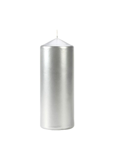 świeca klasyczna walec srebrna 15cm | W70150MET 