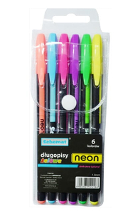 długopisy żelowe 6szt. neon