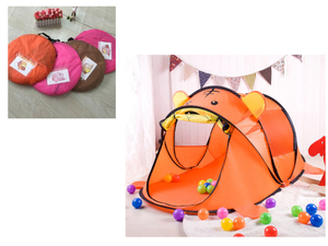 namiot do zabawy dla dzieci składany 182x96x76 cm - POMARAŃCZOWY MIŚ NT4125
