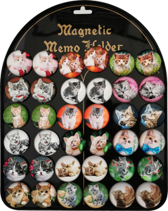 magnes na tabliczce 36szt koty