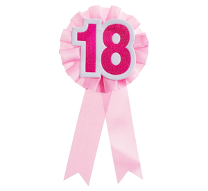 kotylion urodzinowy "18" różowy