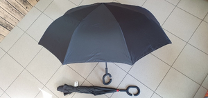 parasolka składana odwrotnie CZARNA TT16