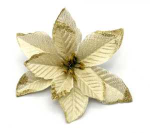 kwiat sztuczny 10szt. gwiazda betlejemska - POINSECJA 14 cm ZŁOTA XVV-102D