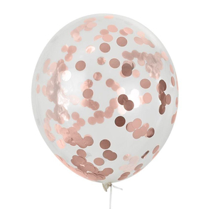 balony przezroczyste 5szt. z czerwonym konfetti 30cm | BNK-8612