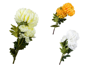 kwiat sztuczny chryzantema  3gł. mix kolorów  śr. 16cm, dł. 94cm 