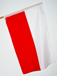 flaga materiał biało-czerwona 25szt. | 8516