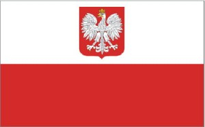 flaga z godłem POLSKA 112x70