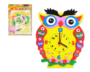 zestaw kreatywny handmade zrób to sam! - zegar do nauki godzin dla dzieci ok. 20x20 cm SOWA NT4275