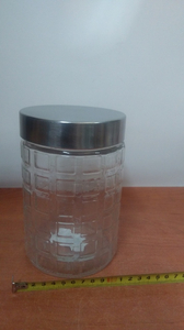 słoik szklany 17cm z metalową zakrętką | 8400