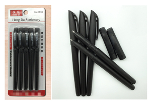 długopisy żelowe z czarnym wkładem 0,5mm 5szt.  na blistrze | NT4707