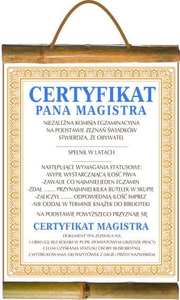 Dyplom - Certyfikat Pan Magister