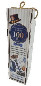skrzynka pudełko 33,5 x 9,5cm na butelkę alkoholu 100 lat kolor PAN GADŻET 3311-PNG100