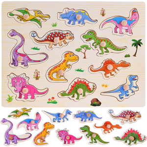 puzzle drewniane dinozaury 11 elementów  układanka ZA4723