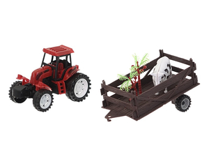 traktor z napędem + przyczepa 32x11,5x9cm