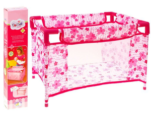duże łóżeczko dla lalki kolorowe lekkie | ZA1399