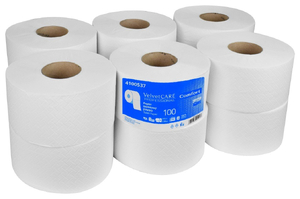 Papier toaletowy  jumbo celuloza 2-warstwowy 800 listków 100m 12szt. Biały