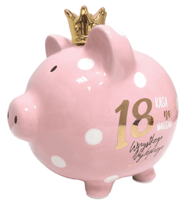 skarbonka premium 18 urodziny różowa świnka SPK-009