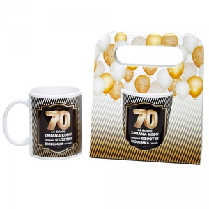 kubek ceramiczny urodzinowy w ozdobnym opakowaniu 70 DIL-P-KUB-ZUR-70