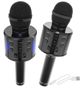 mikrofon karaoke z głośnikiem czarny