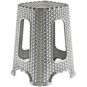 taboret krzesło stołek Rattan szary 47cm  | T001 