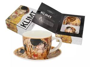 filiżanka espresso 80ml ze spodkiem - G. Klimt, Pocałunek (CARMANI)